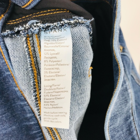 Spanx Distressed Ankle Skinny Jeans in Medium Wash Size Small - Picture 4 of 11